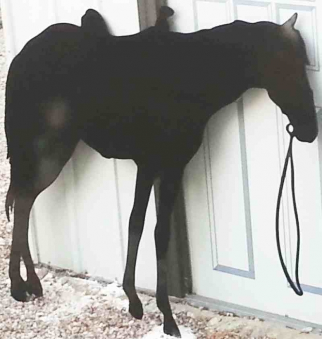 outdoor metal art horse