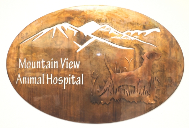 custom metal  business sign labrador mountains