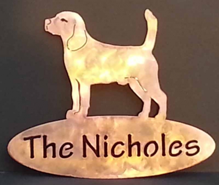 beagle dog custom metal wall art