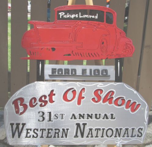 custom made metal signs hot rod F100 award best of show