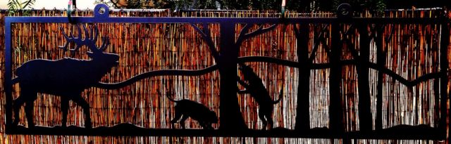 custom ranch sign elk dogs trees