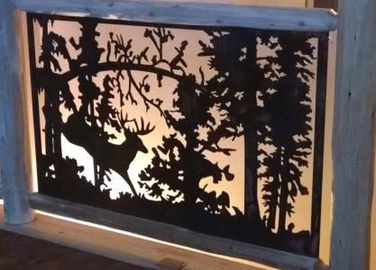 deer jumping railing panel