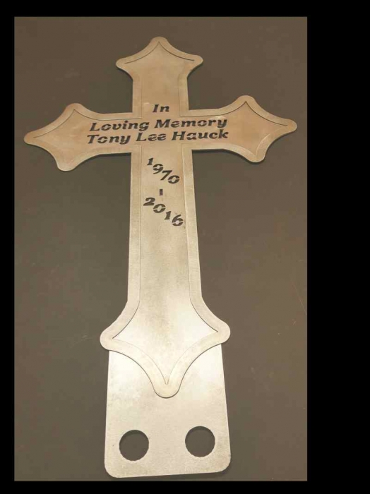 outdoor metal art custom memorial cross