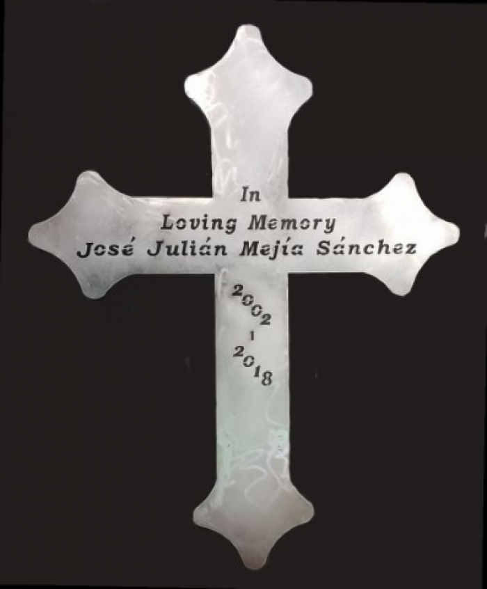 custom metal sign memorial cross personalized