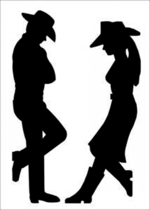 cowboy cowgirl lifesize metal silhouette 