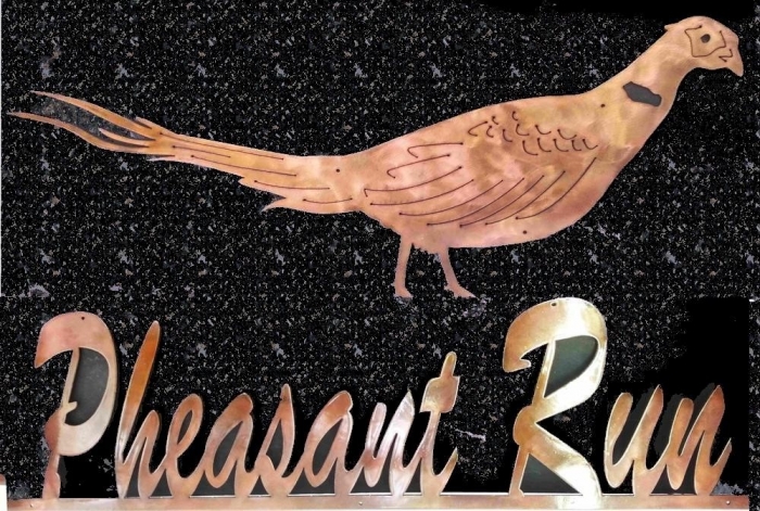 metal yard art pheasant